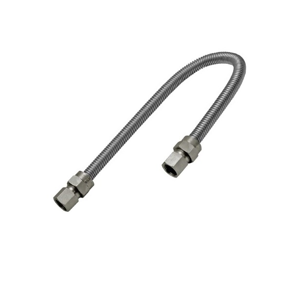 Flextron Gas Line Hose 3/8'' O.D. x 36'' Length with 1/2" FIP Fittings, Stainless Steel Flexible Connector FTGC-SS14-36B - main